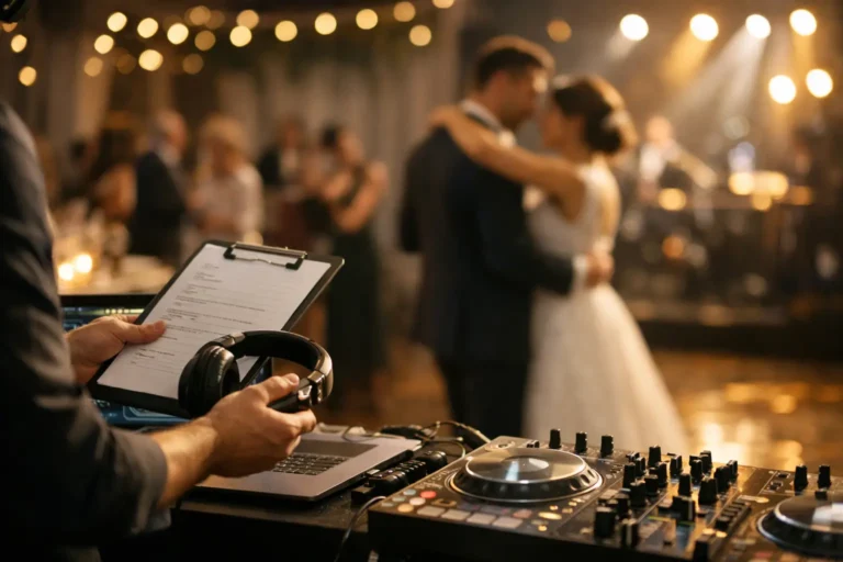 Voorbeeld muziekplanning voor een trouwavondfeest
